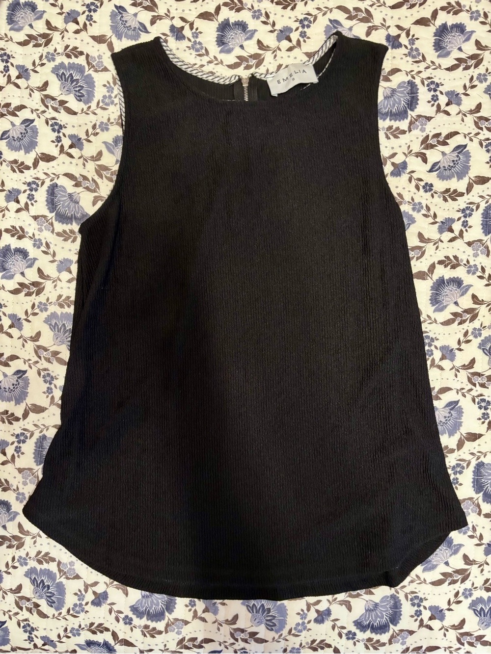 Emilia Black Ribbed Sleeveless Tank Top